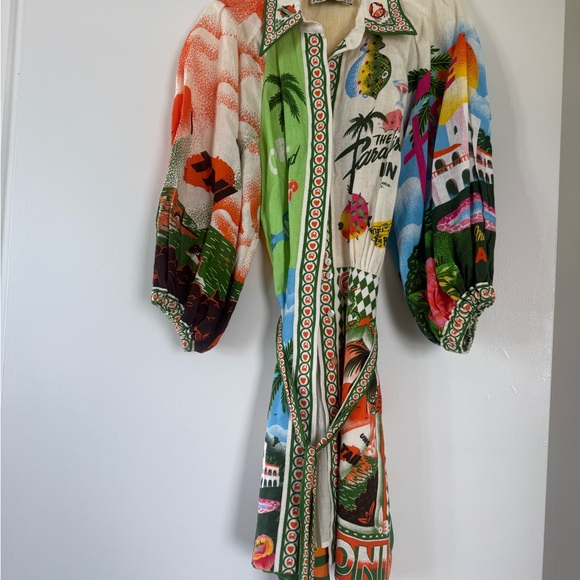 Alemais Multicolor Graphic Long Sleeve Dress - Picture 2 of 4